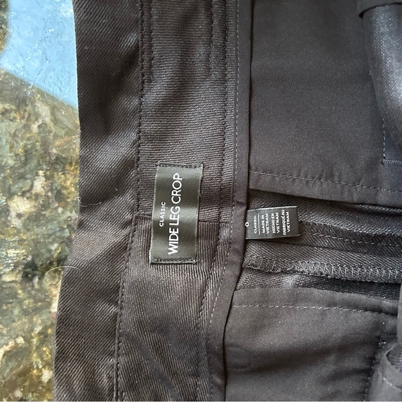 White House Black Market linen blend wide leg crop pants. Lace detail. Like new! - Picture 9 of 15